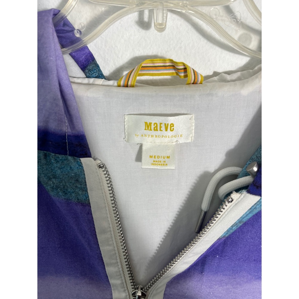 MAEVE x ANTHROPOLOGIE Longline Striped Hooded Windbreaker Jacket - Picture 9 of 14